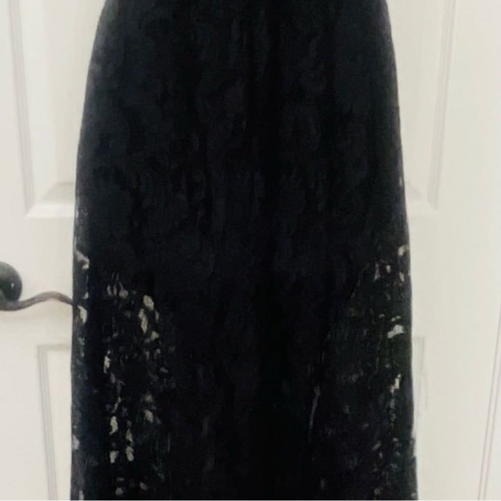 NWT Bebe Women's Black Strapless Tube Lace Maxi Dress, size Small - Picture 8 of 12